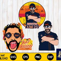 houston texas bad bunny svg, mega bundle bad bunny svg eps png, for cricut, silhouette, digital, file cut