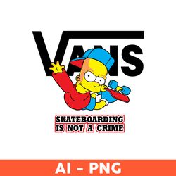 Vans Bart Simpson Png, Bart Simpson Png, Vans Logo Png, Bart Skateboarding Png, Cartoon Png, Brand Logo Png - Download