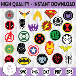 superhero logo svg bundle, avengers svg, bundle layered svg, avengers clipart, cricut, cut files, layered digital vector
