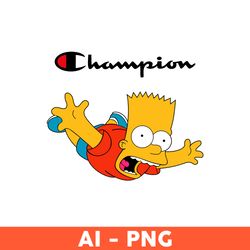 Bart Simpson Champion Png, Bart Simpson Png, Champion Logo Png, Cartoon Png, Brand Logo Png - Download