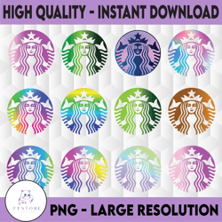 12 files separated holographic famous coffee shop logo png, famous coffee shop logo png file, famous coffee shop tumbler