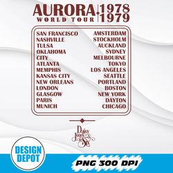 vintage daisy jones and the six png, the aurora world tour merch, unisex concert  png, taylor jenkins reid png, billy du