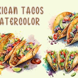 Mexican Tacos Watercolor