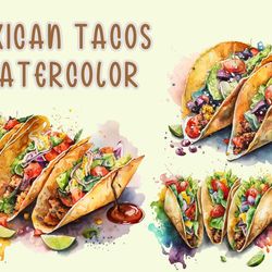 mexican tacos watercolor