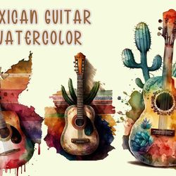 Mexican Guitar Watercolor