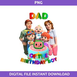 dad of the birthday boy png, cocomelon birthday png, cocomelon family png digital file