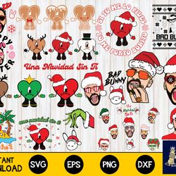 christmas bad bunny svg, christmas un verano sin ti layered svg, for cricut, silhouette, digital, file cut