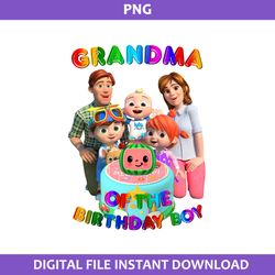 grandma of the birthday boy png, cocomelon birthday png, cocomelon family png digital file