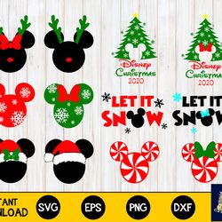 mickey Bundle Christmas svg,mickey svg eps png, for Cricut, Silhouette, digital, file cut