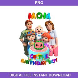 mom of the birthday boy png, cocomelon birthday png, cocomelon family png digital file