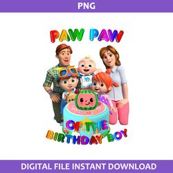 Paw Paw Of The Birthday Boy Png, Cocomelon Birthday Png, Cocomelon Family Png Digital File
