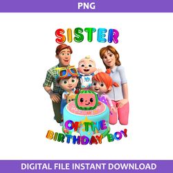 sister of the birthday boy png, cocomelon birthday png, cocomelon family png digital file