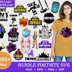 3000 files fortnight svg eps dxf png, mega fortnight bundle svg, for cricut, vector file, digital, file cut