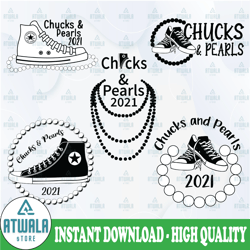 chucks and pearls svg bundle, chucks and pearls 2021 svg png, chucks and pearls dxf eps digital download file for cricut