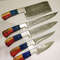Exquisite 5Piece Chef Set for Meat Cutting and Butchery  Handcrafted Patriot Edition Damascus Stee