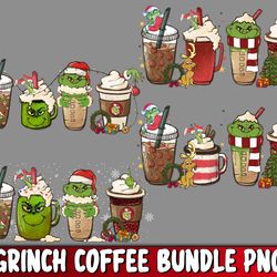 Grinch coffee bundle PNG , Mega bundle Grinch coffee PNG , for Cricut, Silhouette, digital, file cut