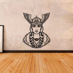 Valkyrie Sticker Warrior Maiden Scandinavian Mythology Wall Sticker Vinyl Decal Mural Art Decor