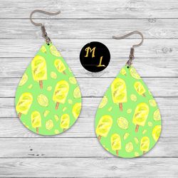 Lemons Teardrop Earrings ,Earrings sublimation design,Earrings design png, Summer sublimation png