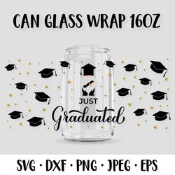 Funny graduation can glass wrap with cute gnome SVG