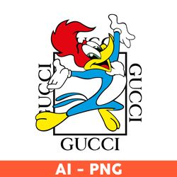 Woody Woodpecker Gucci Png, Woody Woodpecker Png, Gucci Brand Logo Png, Fashion Logo Png, Ai Digital File