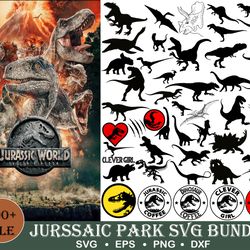 jurassic park bundle svg, 600 files jurassic park svg eps png, for cricut, silhouette, digital, file cut