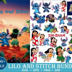 300 files Lilo And Stitch svg eps png, Lilo And Stitch Bundle svg, for Cricut, Silhouette, digital, file cut