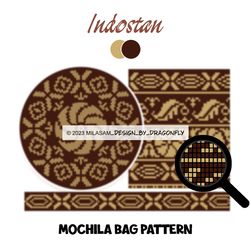 PATTERN: Tapestry crochet bag / wayuu mochila bag / Indostan 2