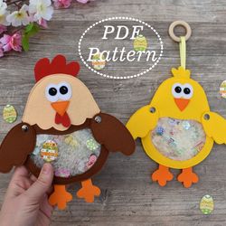 Cute Easter Chicken I Spy Bag Felt PDF Pattern