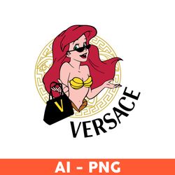 Ariel Versace Disney Png, Ariel Png, Versace Logo Png, Princess Burberry Silhouette Svg File Cut Digital, Brand Logo Png