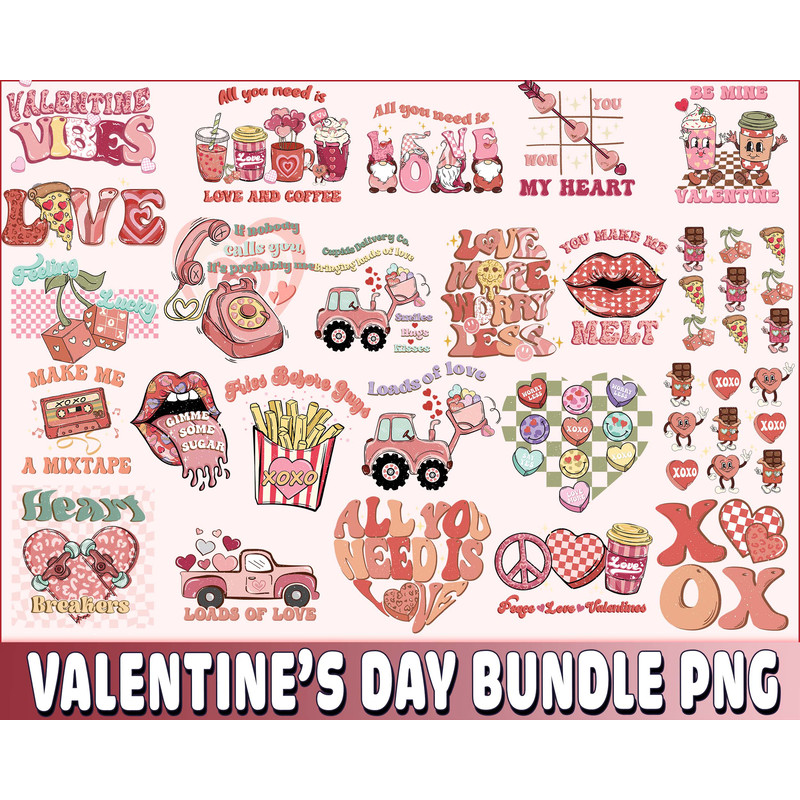 Lip , XoXo, Car, GNOMES Valentine_s day Sublimation, Valentines Day Sublimation bundle, Valentine Day love sublimation ,Valentine day PNG bundle , Silhouette, D