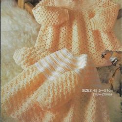 Baby Angel Tops Crochet Vintage Pattern 4 ply yarn or wool 18-20 inch 45.5-51 cm chest PDF Instant Digital Download