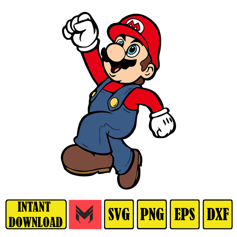 Mario Svg, svg files for cricut, mario svg, mario family svg files, mario png, Layered svg, Digital files (25).jpg
