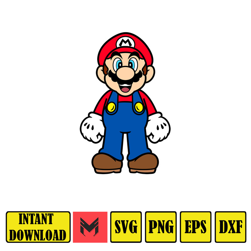 Mario Svg, svg files for cricut, mario svg, mario family svg files, mario png, Layered svg, Digital files (46).jpg