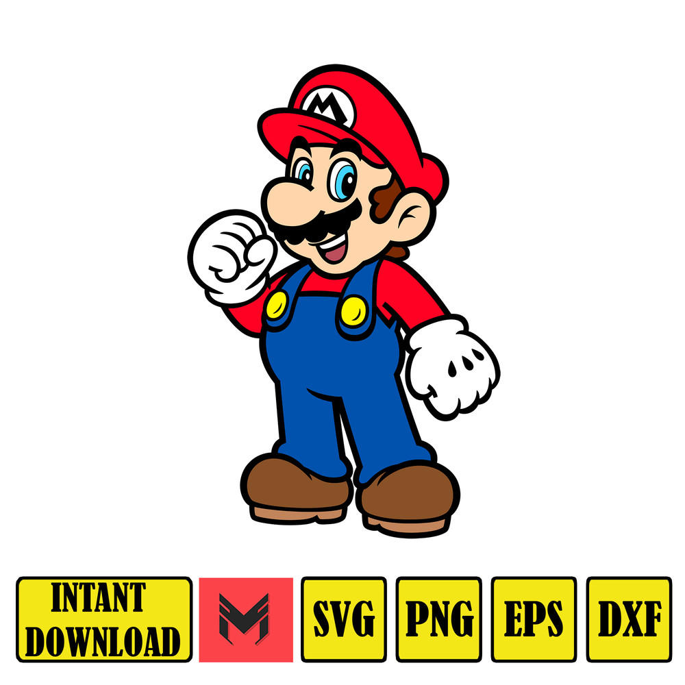 Mario Svg, svg files for cricut, mario svg, mario family svg files, mario png, Layered svg, Digital files (47).jpg