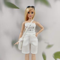 Barbie curvy clothes white shorts 2
