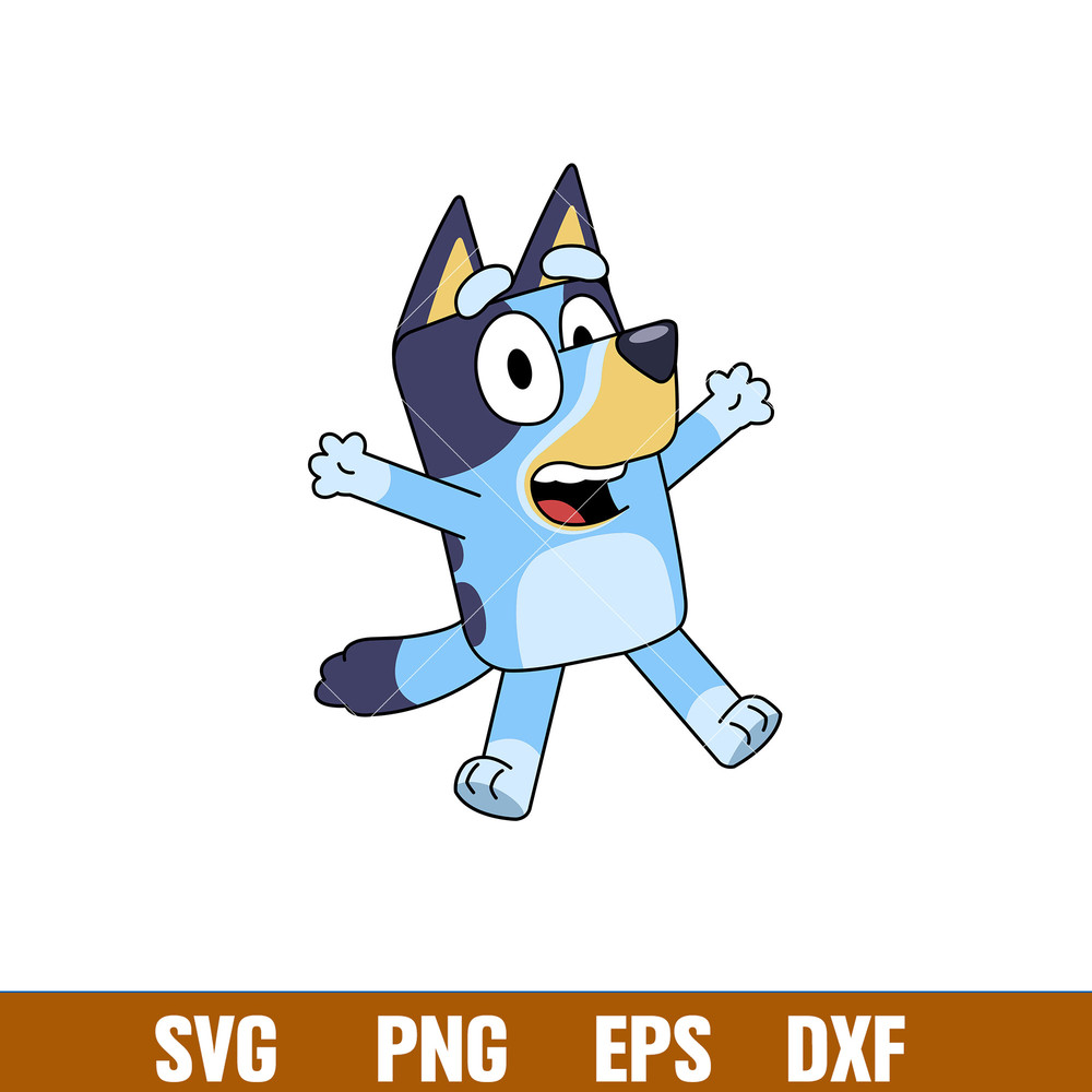 Bluey Heeler Svg, Bluey Svg, Bluey Dog Svg, Bluey Silhouette Svg, Cartoon Svg, Png Dxf Eps Pdf File, BY02.jpg