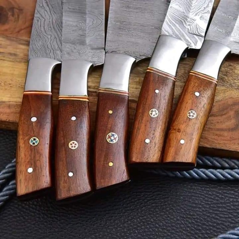 5Piece Carbon Steel Chef Knives Set
