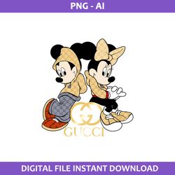 gucci mickey and minnie png, gucci brand png, disney gucci png, fashion brand png, ai digital file