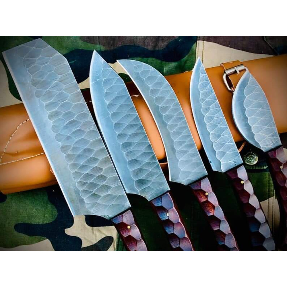 5Piece Carbon Steel Chef Knives Set