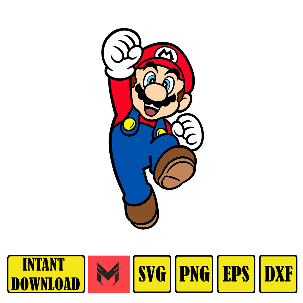 Mario Svg, svg files for cricut, mario svg, mario family svg files, mario png, Layered svg, Digital files (76).jpg