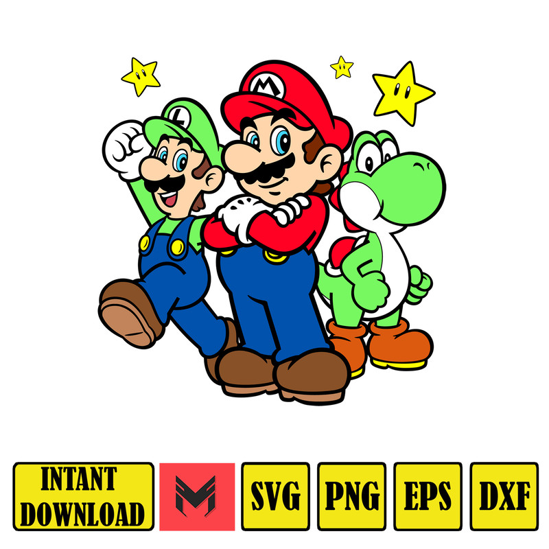 Mario Svg, svg files for cricut, mario svg, mario family svg files, mario png, Layered svg, Digital files (77).jpg
