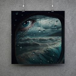 storm face poster - downloadable and printable digital painting