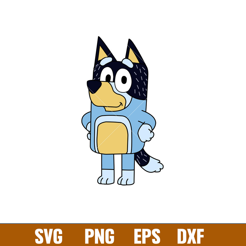 Bluey Heeler Svg, Bluey Svg, Bluey Dog Svg, Bluey Silhouette Svg, Cartoon Svg, Png Dxf Eps Pdf File, BY16.jpg