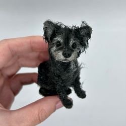 For Stacy. Miniature dog. The dog is a crocheted souvenir. Individual order. Miniature dog as a gift