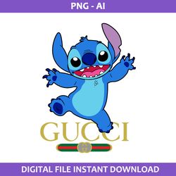 stitch gucci png, gucci brand logo png, stitch png, disney gucci png, ai digital file