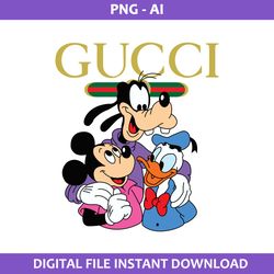 Mickey And Friend Gucci Png, Gucci Logo Png, Mickey And Friend Png, Disney Gucci Png, Ai Digital File