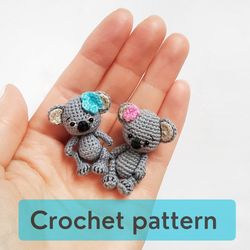 PDF Crochet Pattern Miniature KOALA, DIY mini toy