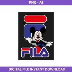 mickey fila png, fila logo png, mickey mouse png, fashion brand png, ai digital file
