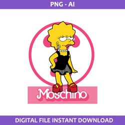 lila simpson moschino png, moschino png, lisa simpson png, ai digital file