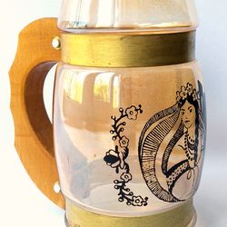vintage collectible glass beer mug Ukraine souvenir